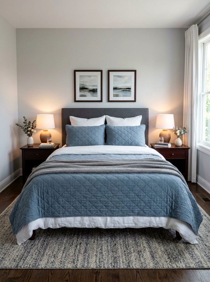 Dusty Blue Bedding Set - 30 blue bedroom decor ideas