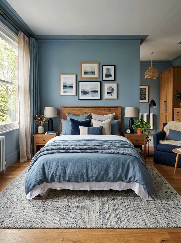 Dusty Blue Bedroom - 30 contemporary blue bedroom ideas