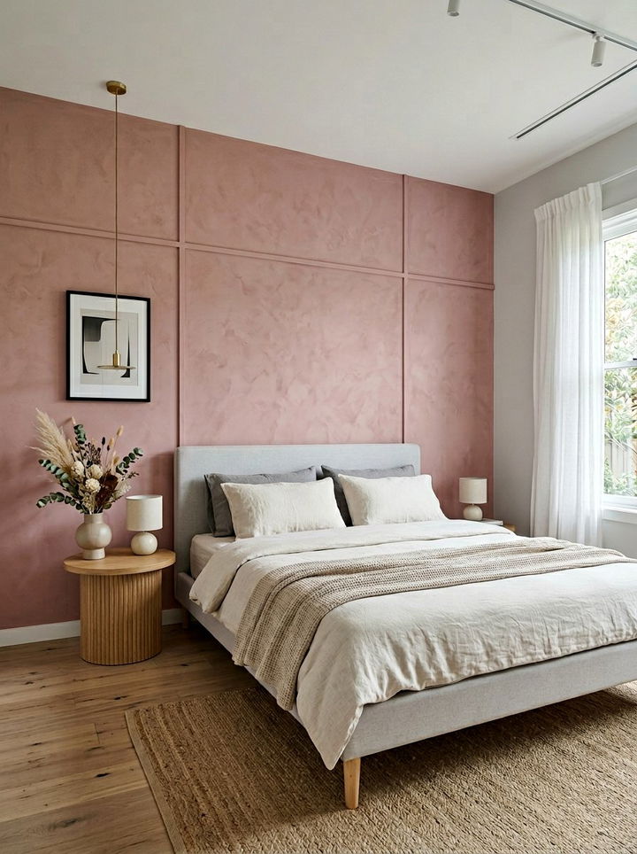 Dusty Pink Accent Wall - 30 bedroom dusty pink walls