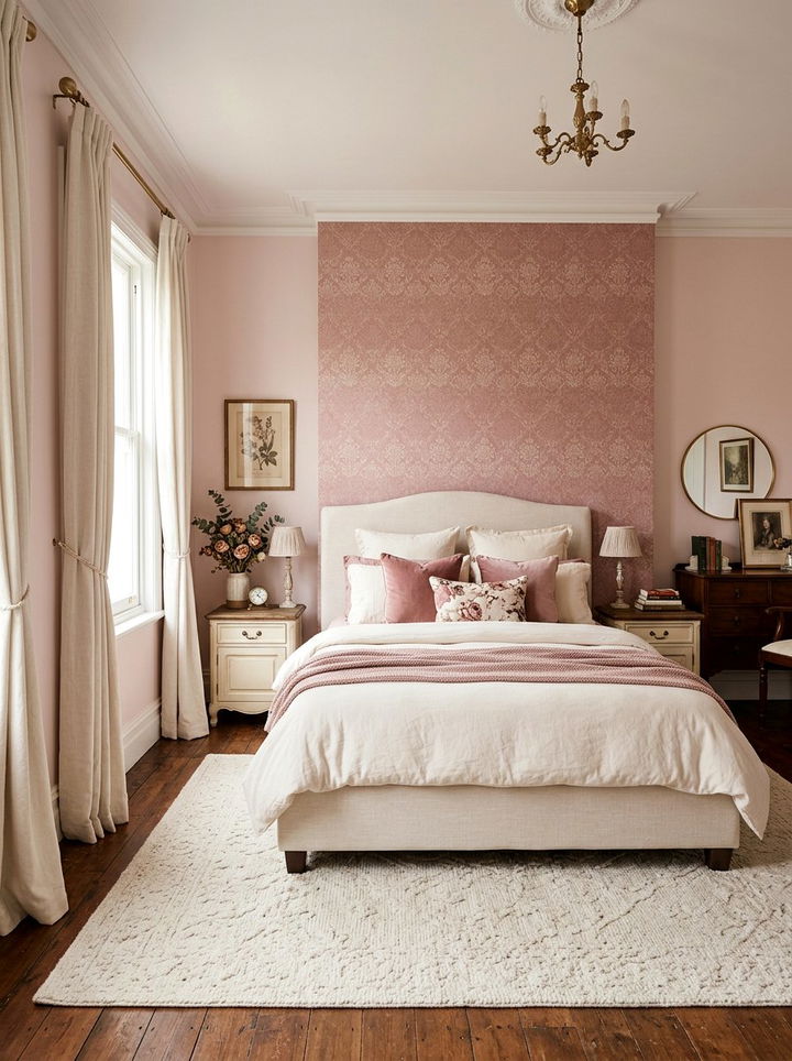 Dusty Rose And Cream Soft Bedroom - 30 dusty rose accent wall bedroom