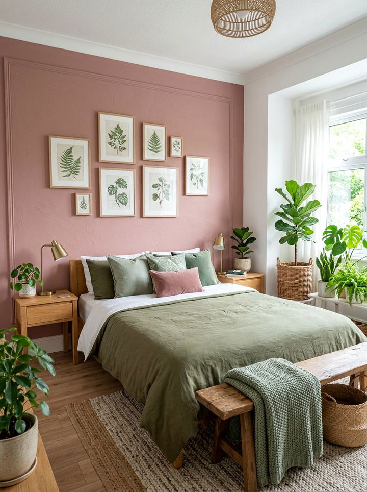 Dusty Rose And Sage Green Bedroom - 30 dusty rose accent wall bedroom