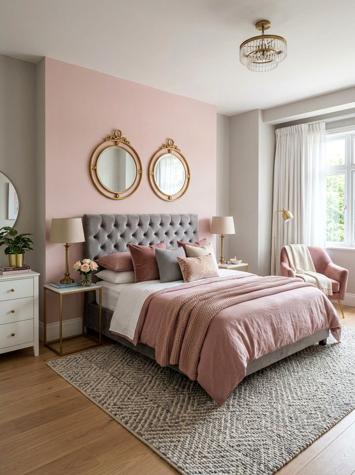 Dusty Rose Bedroom - 30 bedroom accent color ideas