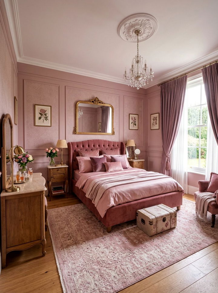 Dusty Rose Bedroom - 30 monochromatic bedroom ideas