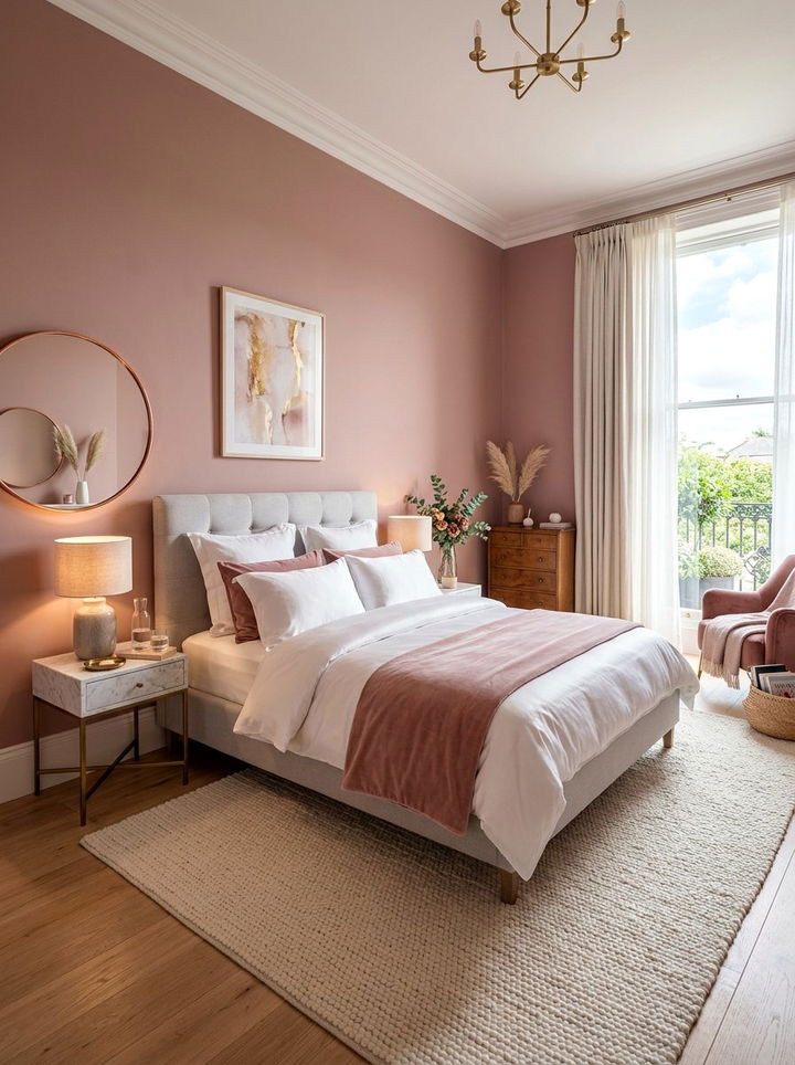 Dusty Rose Bedroom - 30 bedroom color ideas