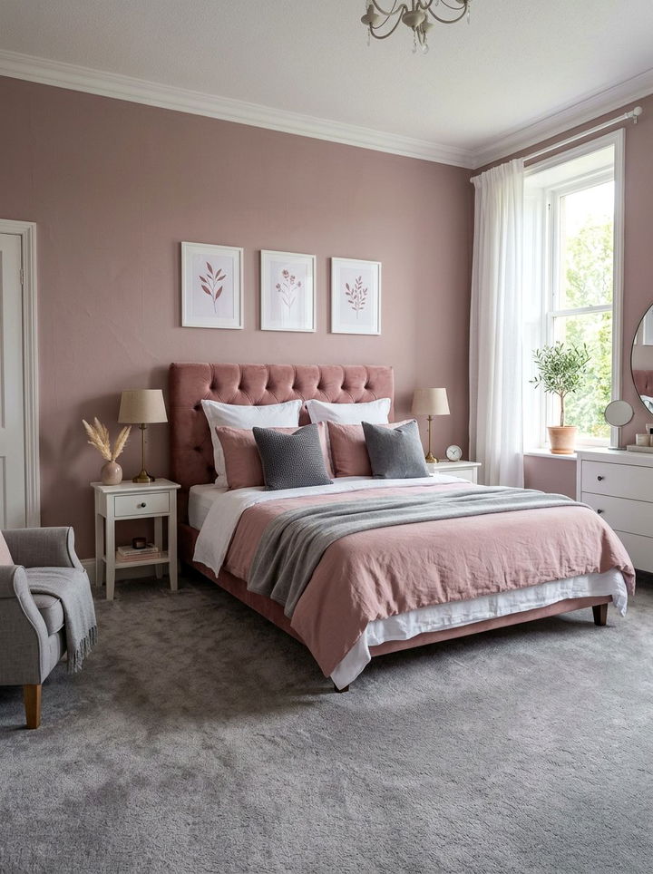 Dusty Rose Bedroom - 30 winter inspired bedroom color ideas