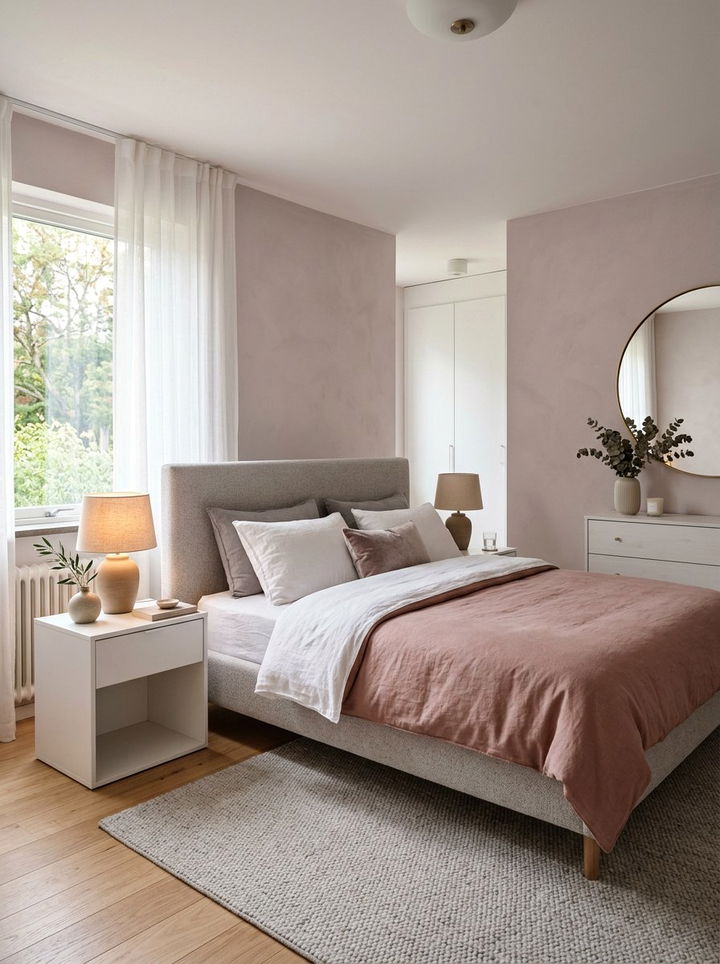 Dusty Rose Minimalist Bedroom - 30 minimalist bedroom color ideas
