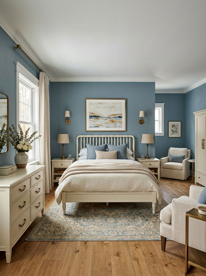 Dusty blue bedroom - 30 cool tone bedroom ideas
