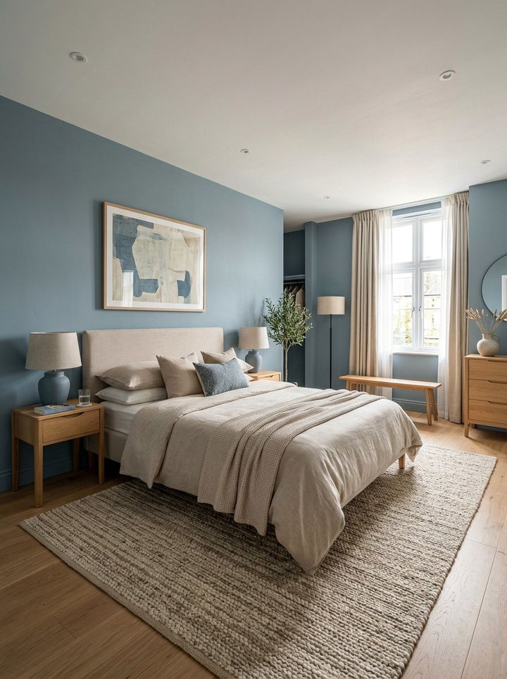 Dusty blue bedroom - 30 bedroom blue walls