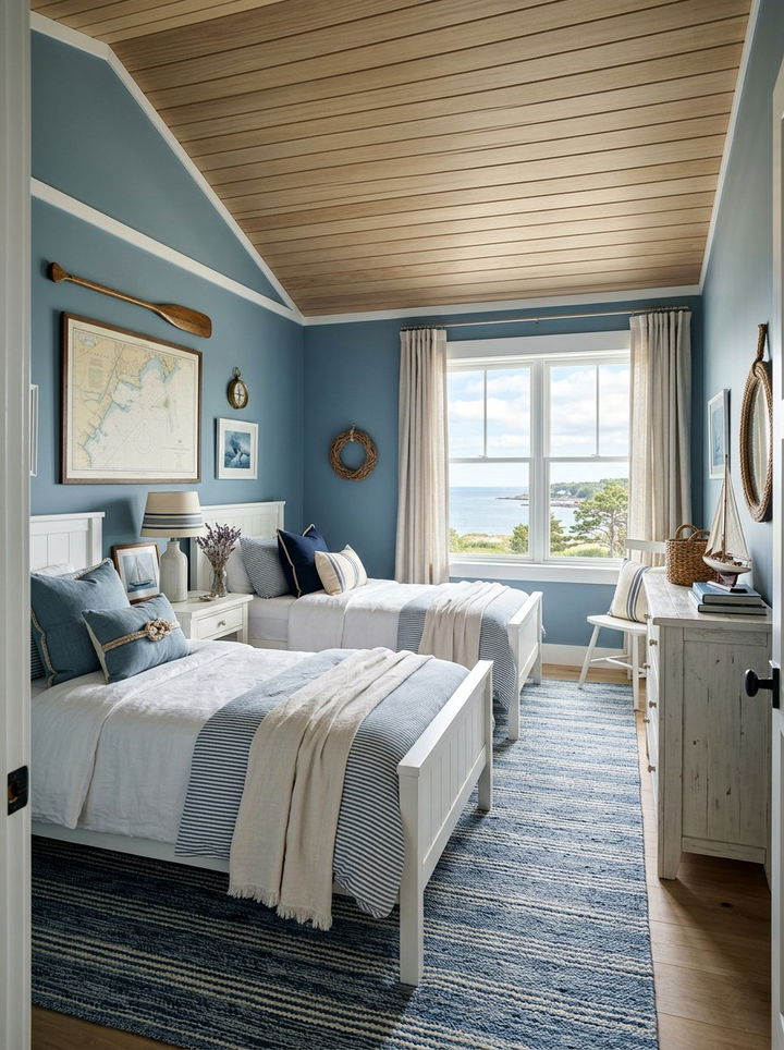 Dusty blue guest room - 30 pale color bedroom ideas