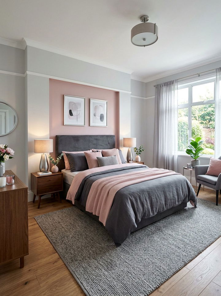 Dusty pink and grey bedroom - 30 dusty pink bedroom ideas