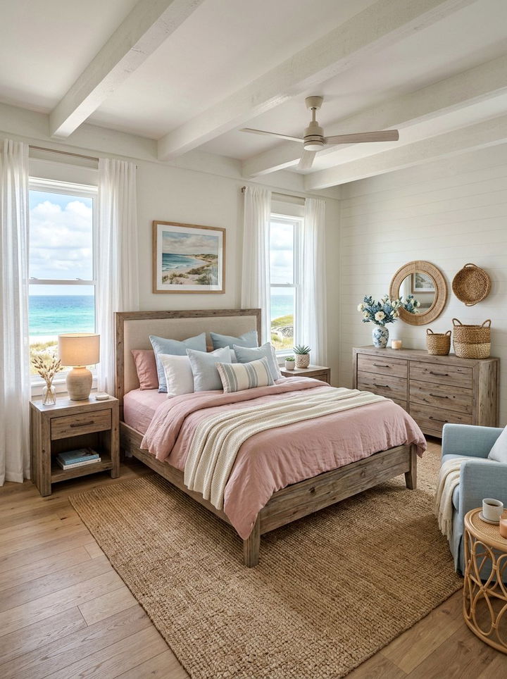 Dusty pink coastal bedroom - 30 dusty pink bedroom ideas