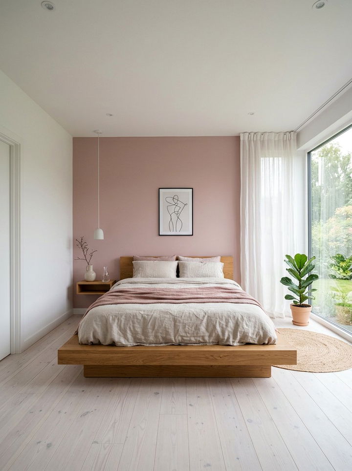 Dusty pink minimalist bedroom - 30 dusty pink bedroom ideas