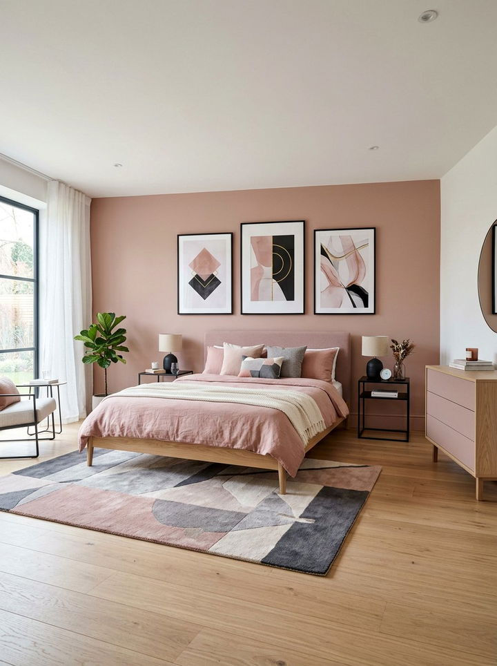 Dusty pink modern bedroom - 30 dusty pink bedroom ideas