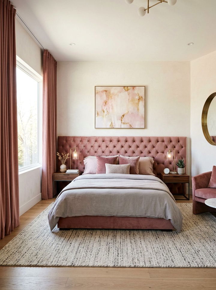 Dusty pink velvet bedroom - 30 dusty pink bedroom ideas