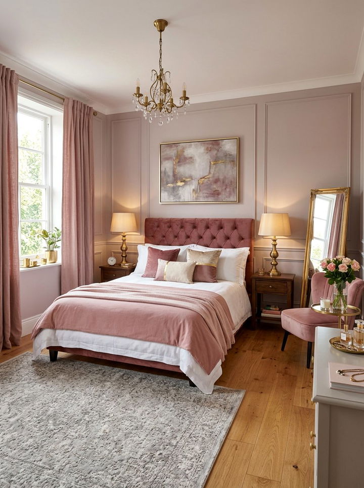 Dusty rose bedroom - 30 pastel bedroom ideas