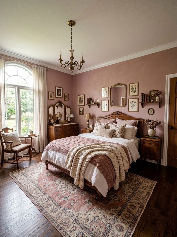 Dusty rose bedroom - 30 pale pink bedroom ideas