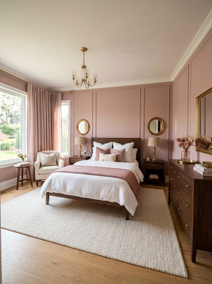 Dusty rose bedroom - 30 summer inspired bedroom color ideas