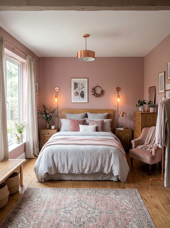 Dusty rose bedroom decor - 30 nature inspired bedroom color ideas
