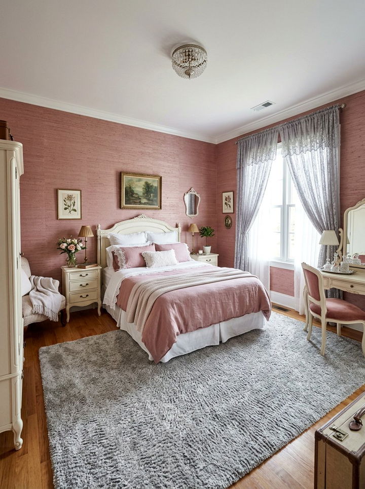 Dusty rose grasscloth wallpaper - 30 bedroom grasscloth wallpapers