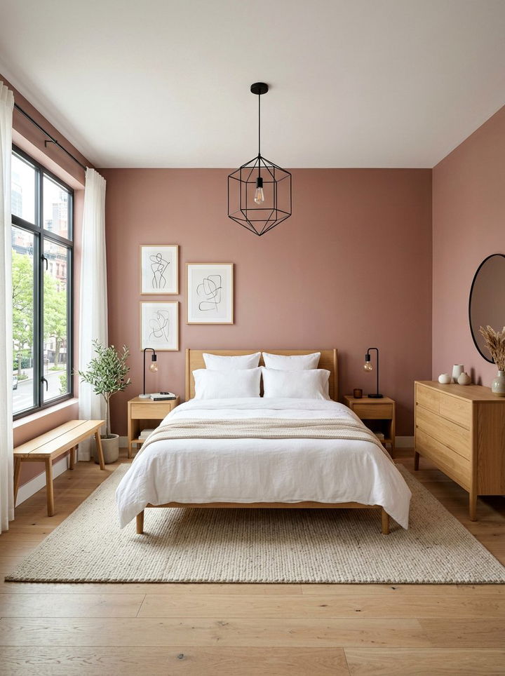 Dusty rose wall color - 30 rose pink bedroom ideas