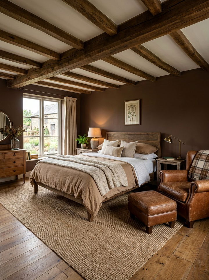 Earthy Brown Farmhouse Bedroom - 30 farmhouse bedroom color ideas