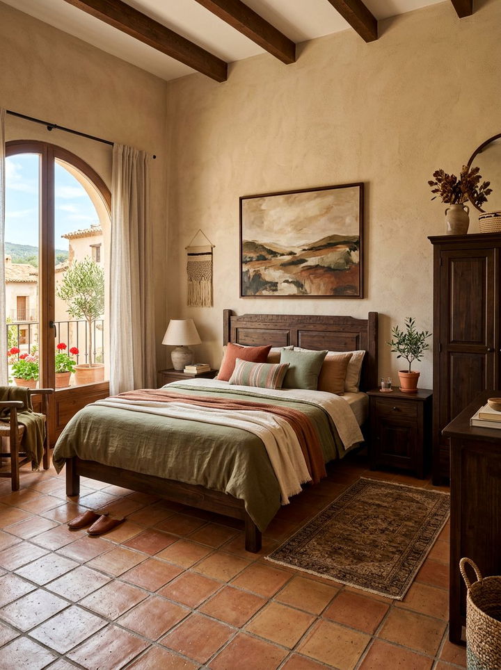 Earthy Color Palette - 30 Spanish bedroom ideas