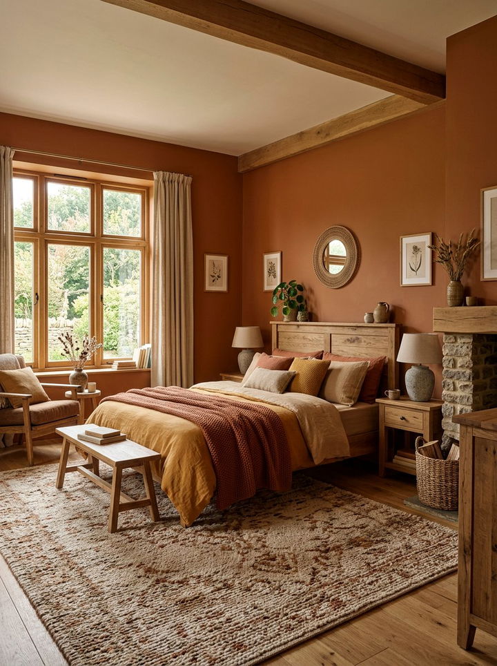 Earthy Orange Bedroom - 30 orange bedroom decor ideas