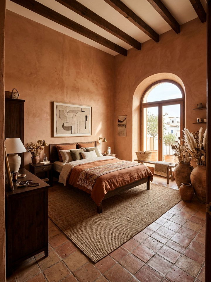 Earthy Terracotta Bedroom - 30 viral bedroom ideas