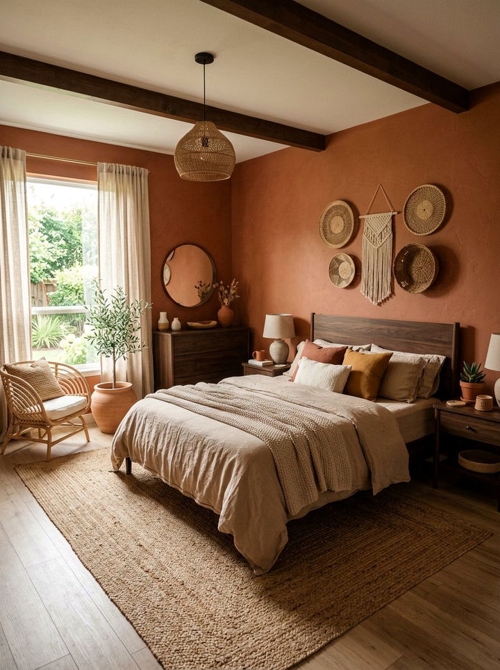 Earthy Terracotta Bedroom - 30 gender neutral bedroom ideas
