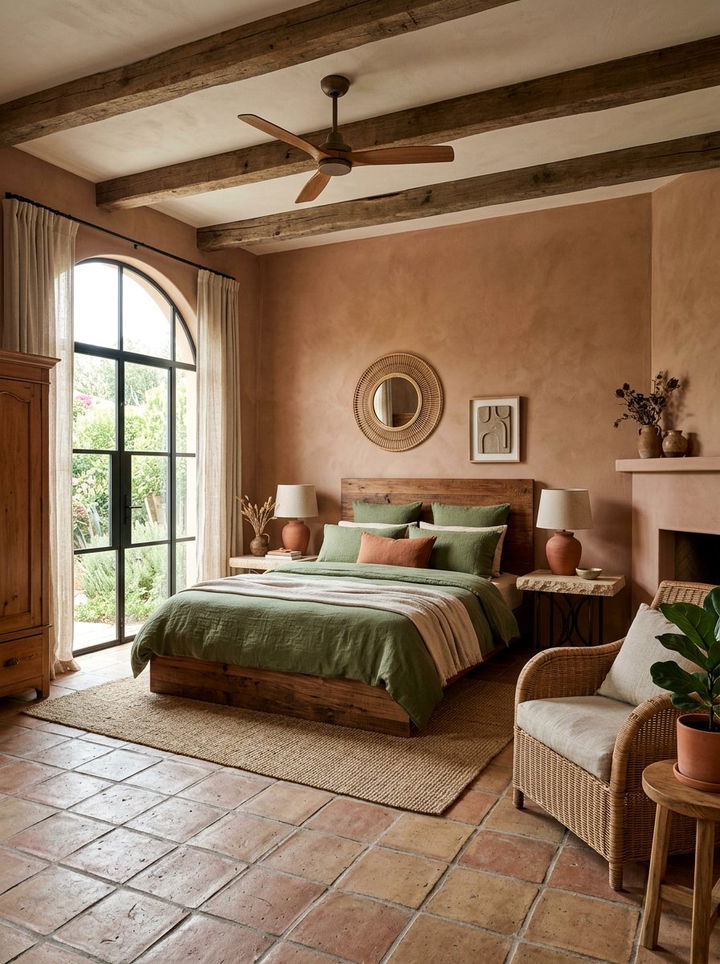 Earthy Terracotta Bedroom - 30 terracotta accent wall bedroom