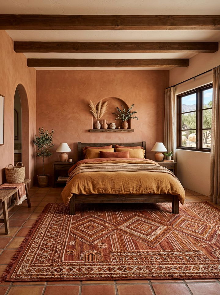 Earthy Terracotta Rug - 30 bedroom area rugs