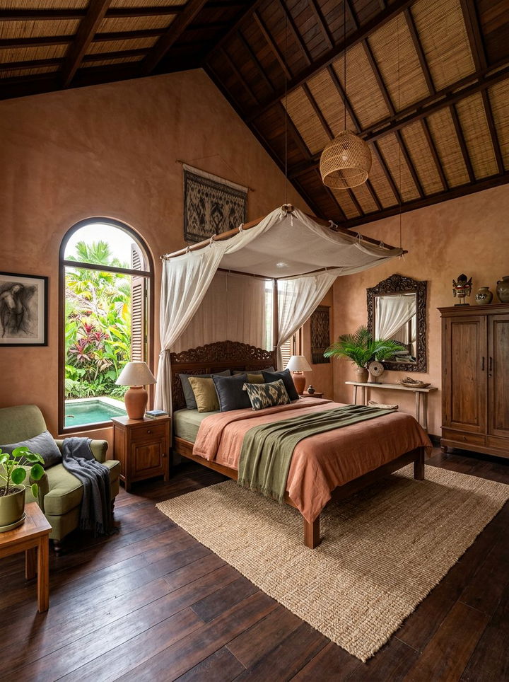 Earthy Tone Balinese Bedroom - 30 Balinese bedroom ideas