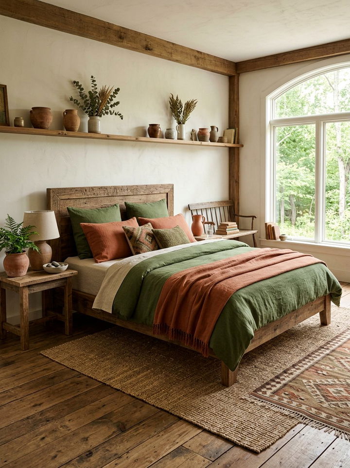 Earthy Tone Bedding - 30 forest bedroom ideas