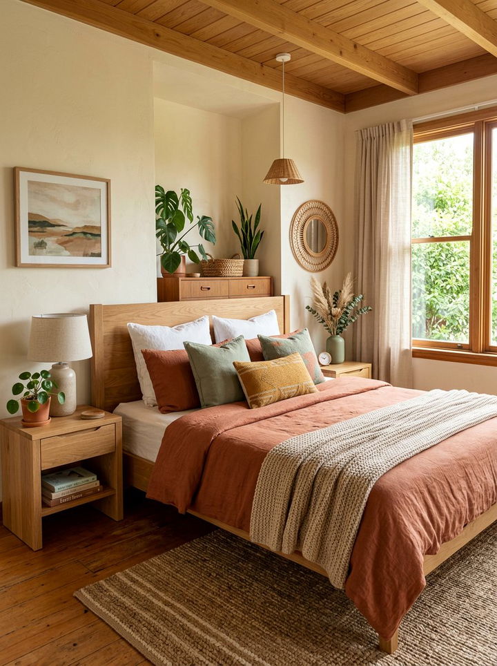Earthy Tone Bedroom - 30 bohemian bedroom ideas