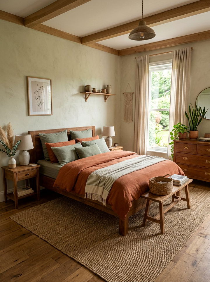 Earthy Tone Bedroom - 30 first apartment bedroom ideas