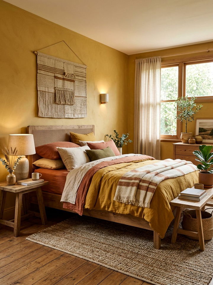 Earthy Yellow Bedroom - 30 yellow bedroom decor ideas