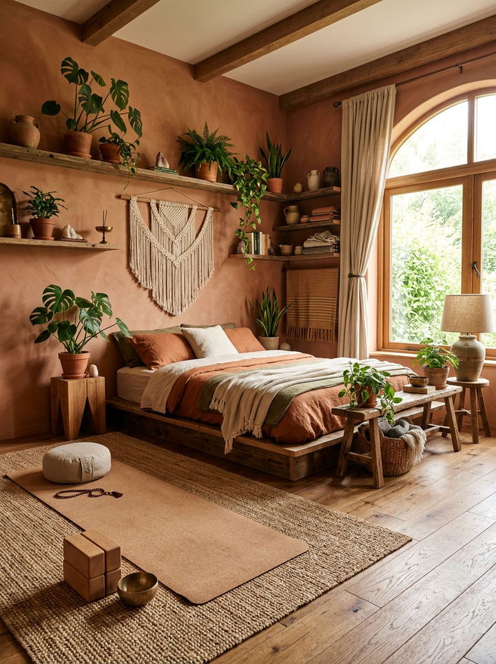 Earthy Yoga Bedroom - 30 yoga bedroom ideas