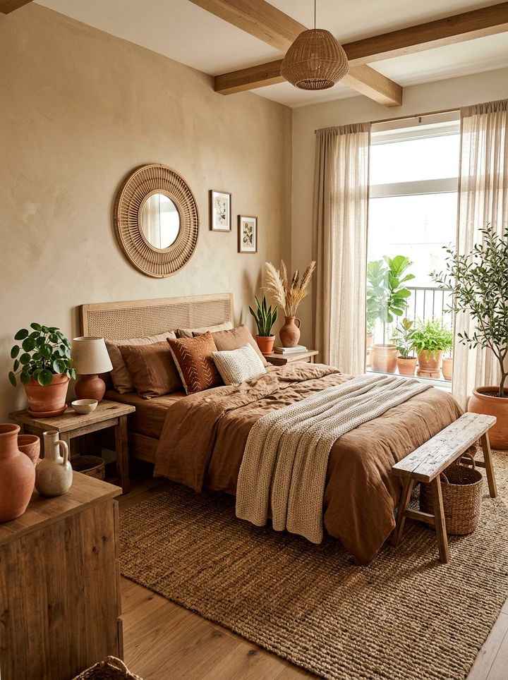 Earthy beige bedroom - 30 bedroom beige walls