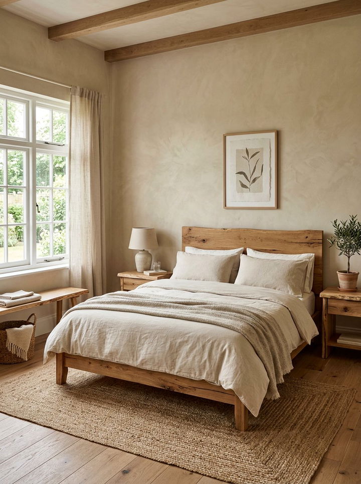 Earthy beige bedroom - 30 rustic beige bedroom ideas