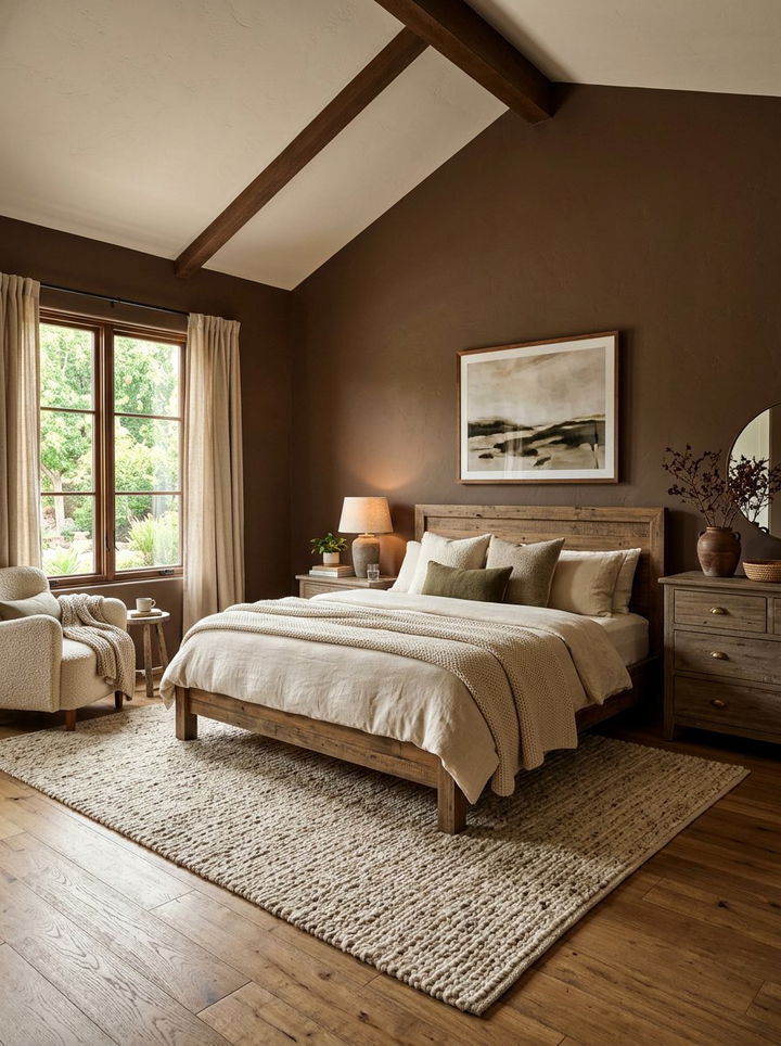 Earthy brown bedroom - 30 forest inspired bedroom color ideas