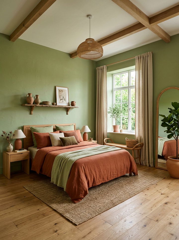 Earthy pistachio bedroom - 30 pistachio bedroom ideas