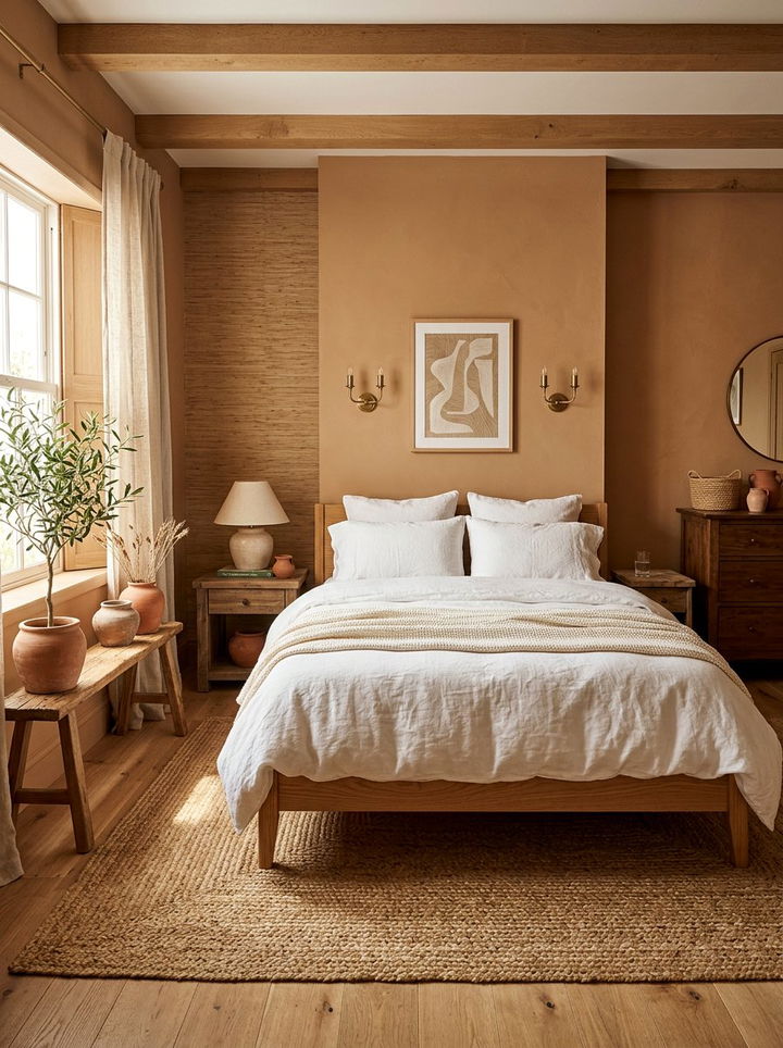Earthy tan and white bedroom - 30 tan and white bedroom ideas
