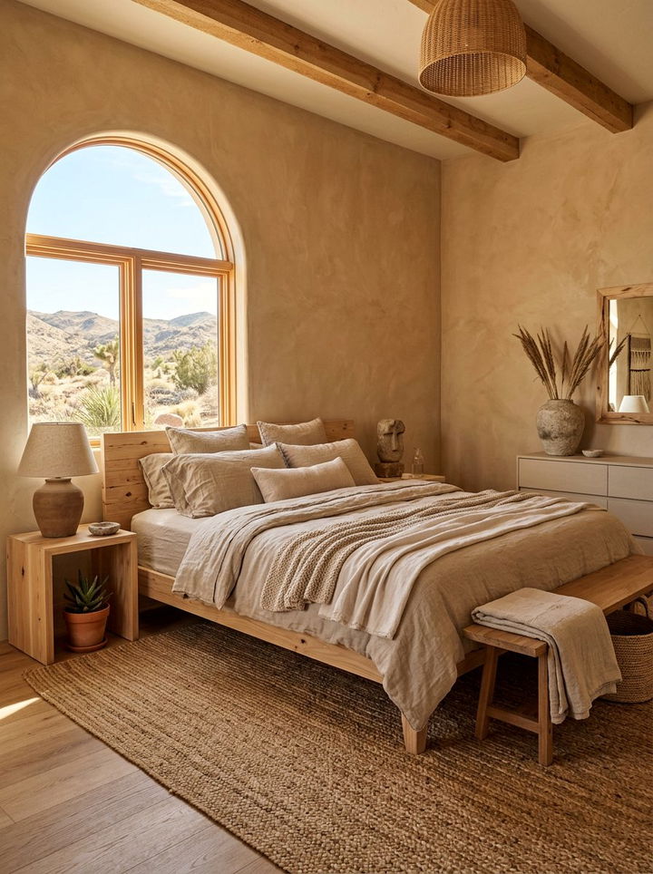 Earthy tan bedroom - 30 summer inspired bedroom color ideas