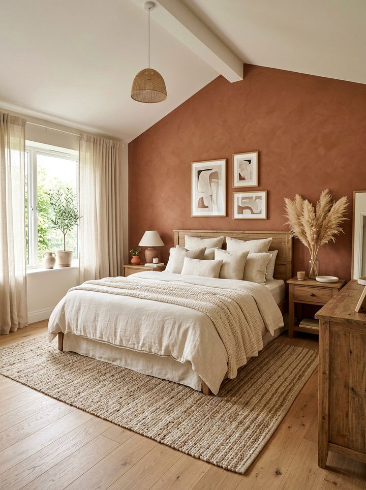 Earthy terracotta bedroom - 30 Nordic bedroom color ideas