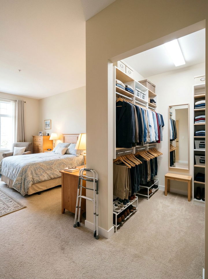 Easy Access Walk In Closet - 30 senior bedroom ideas