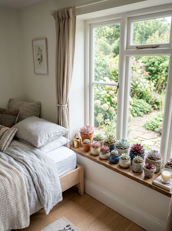 Echeveria windowsill garden - 30 bedroom succulents