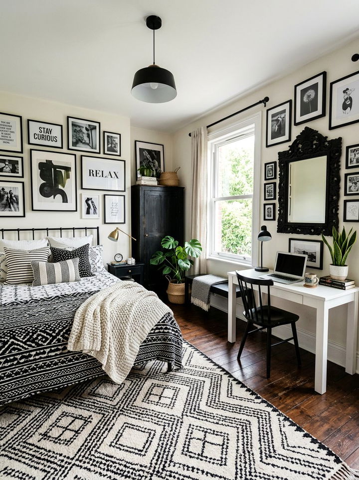 Eclectic Black And White Bedroom - 30 black and white bedroom ideas