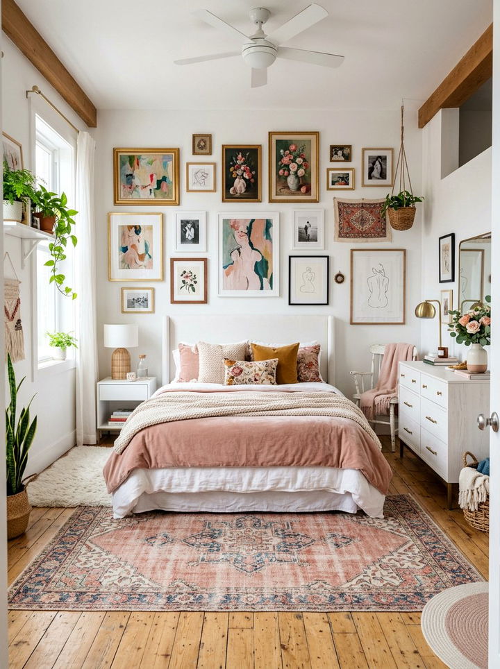 Eclectic Blush And White Bedroom - 30 blush and white bedroom ideas