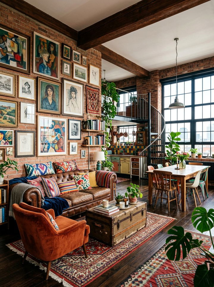 Eclectic Colorful Loft - 30 loft bedroom ideas