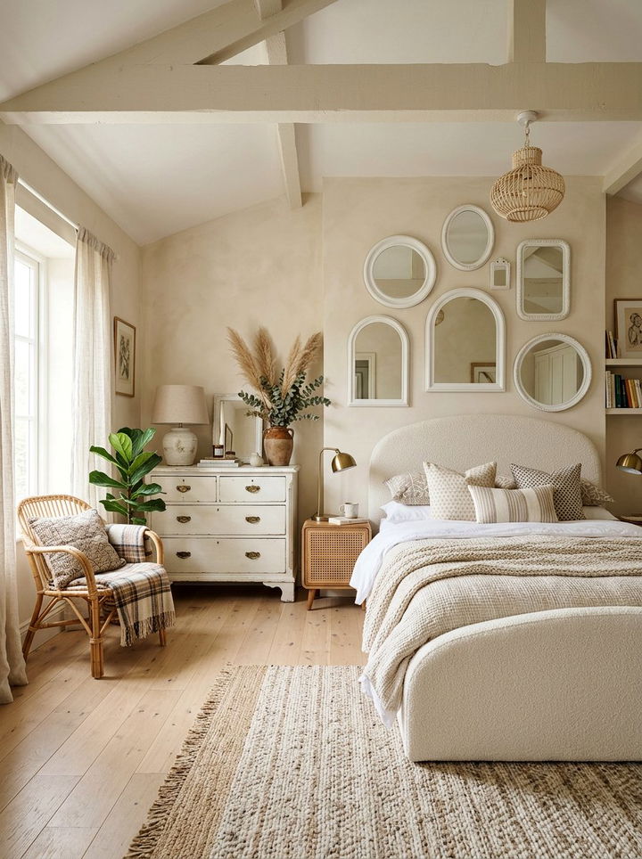 Eclectic Cream White Bedroom - 30 cream and white bedroom ideas